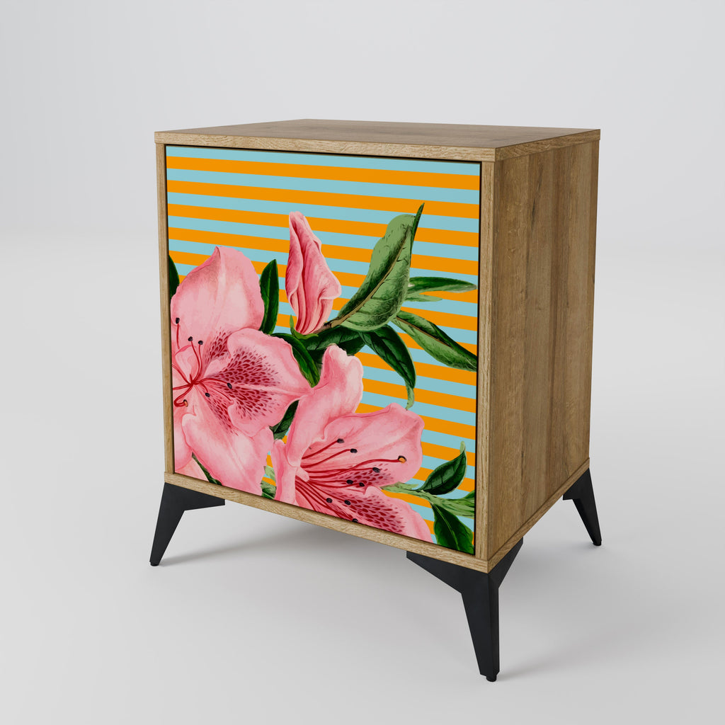 FRAGILE BEAUTY Aparador de 1 Porta em Efeito Carvalho