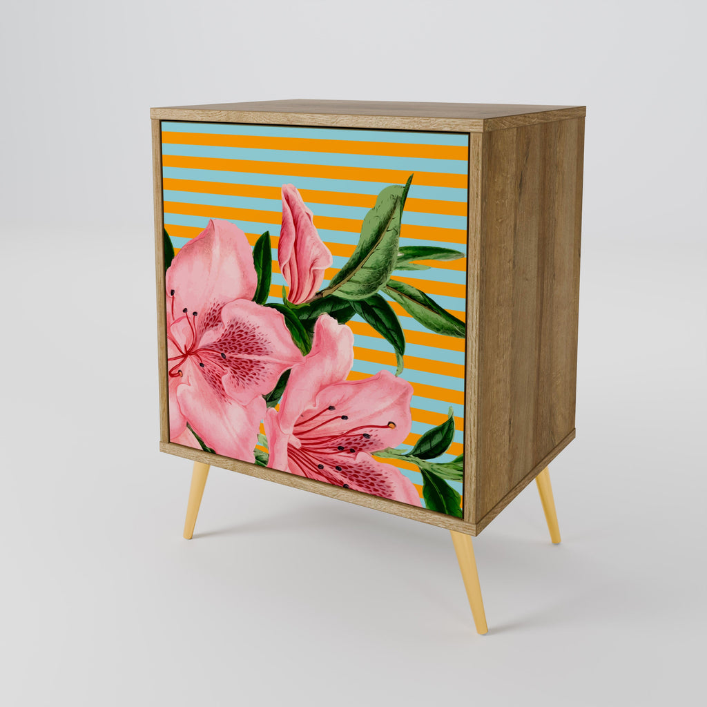 FRAGILE BEAUTY Aparador de 1 Porta em Efeito Carvalho