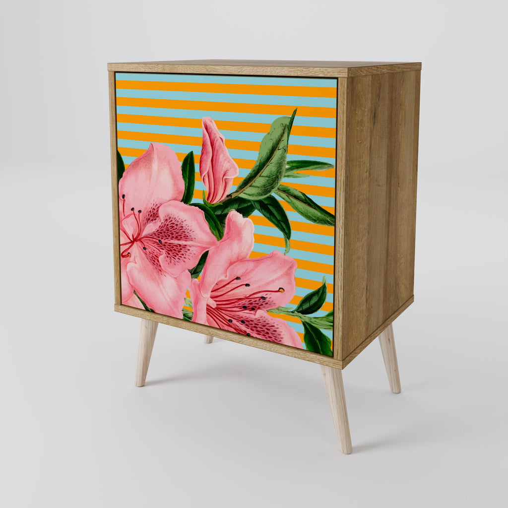 FRAGILE BEAUTY Aparador de 1 Porta em Efeito Carvalho