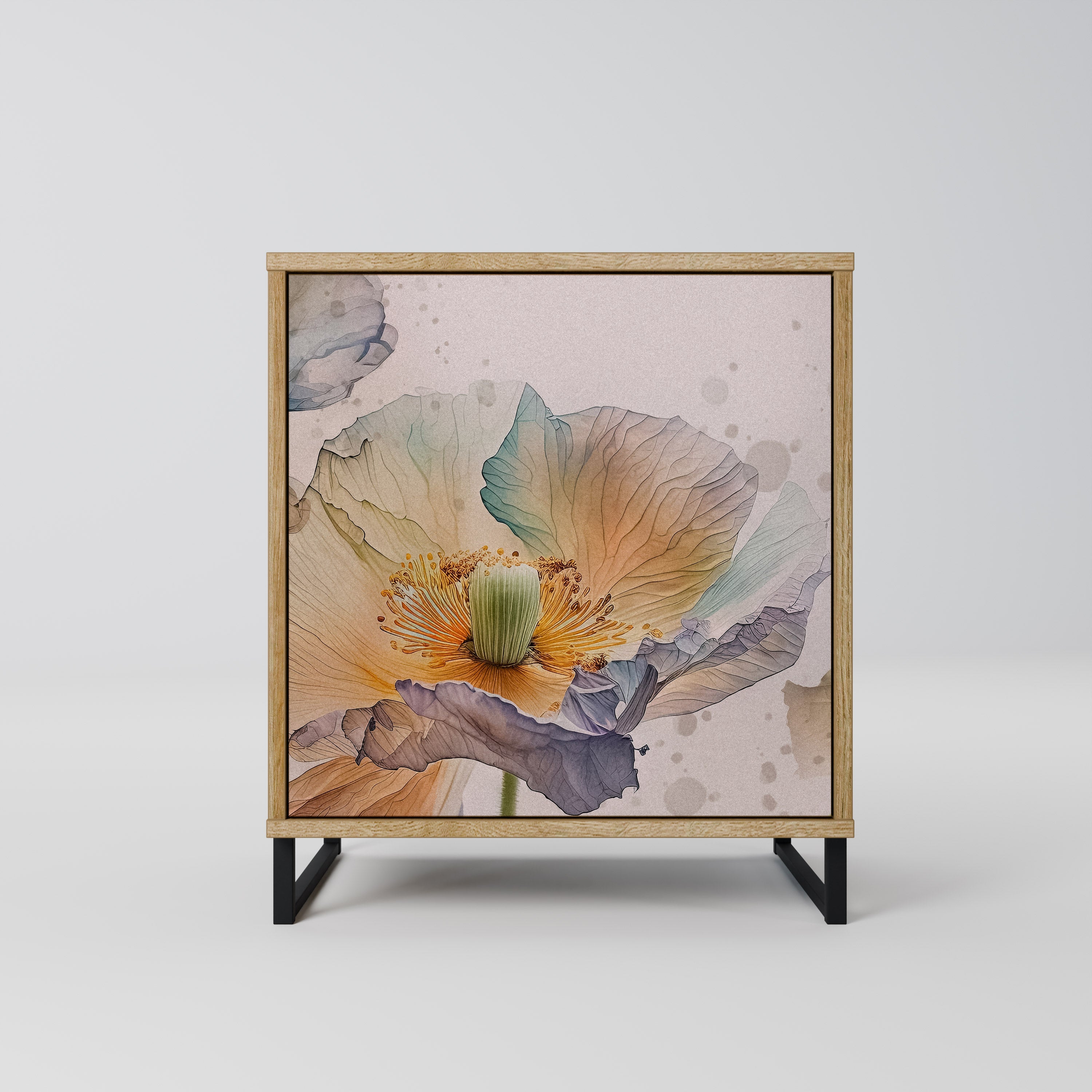 SOFTEN POPPY Aparador de 1 Porta em Efeito Carvalho