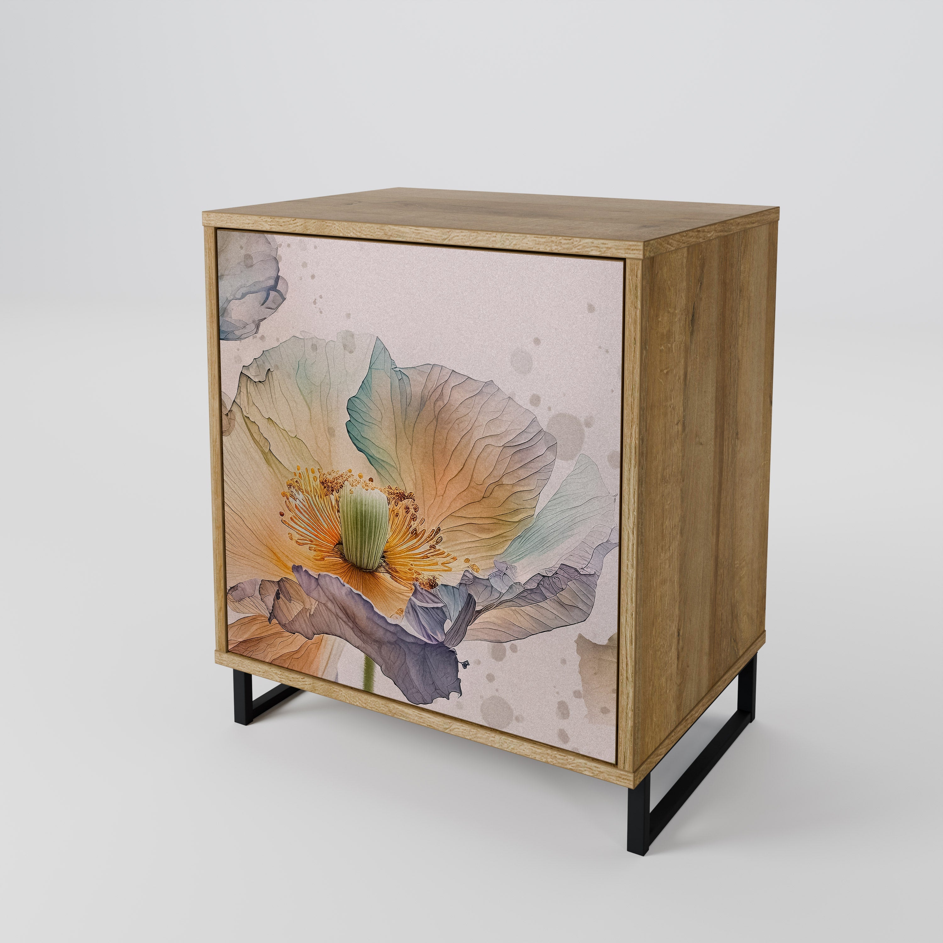 SOFTEN POPPY Aparador de 1 Porta em Efeito Carvalho