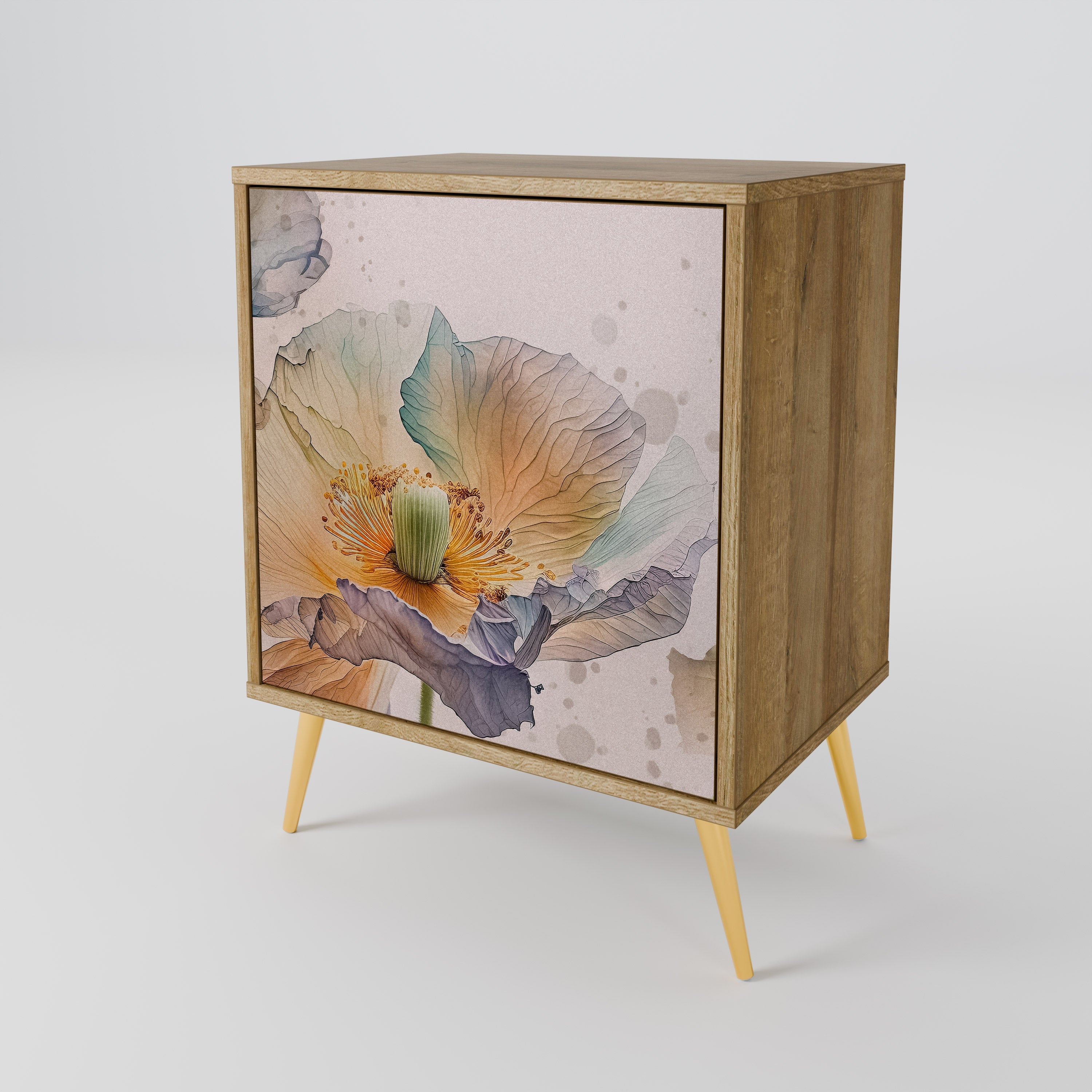 SOFTEN POPPY Aparador de 1 Porta em Efeito Carvalho