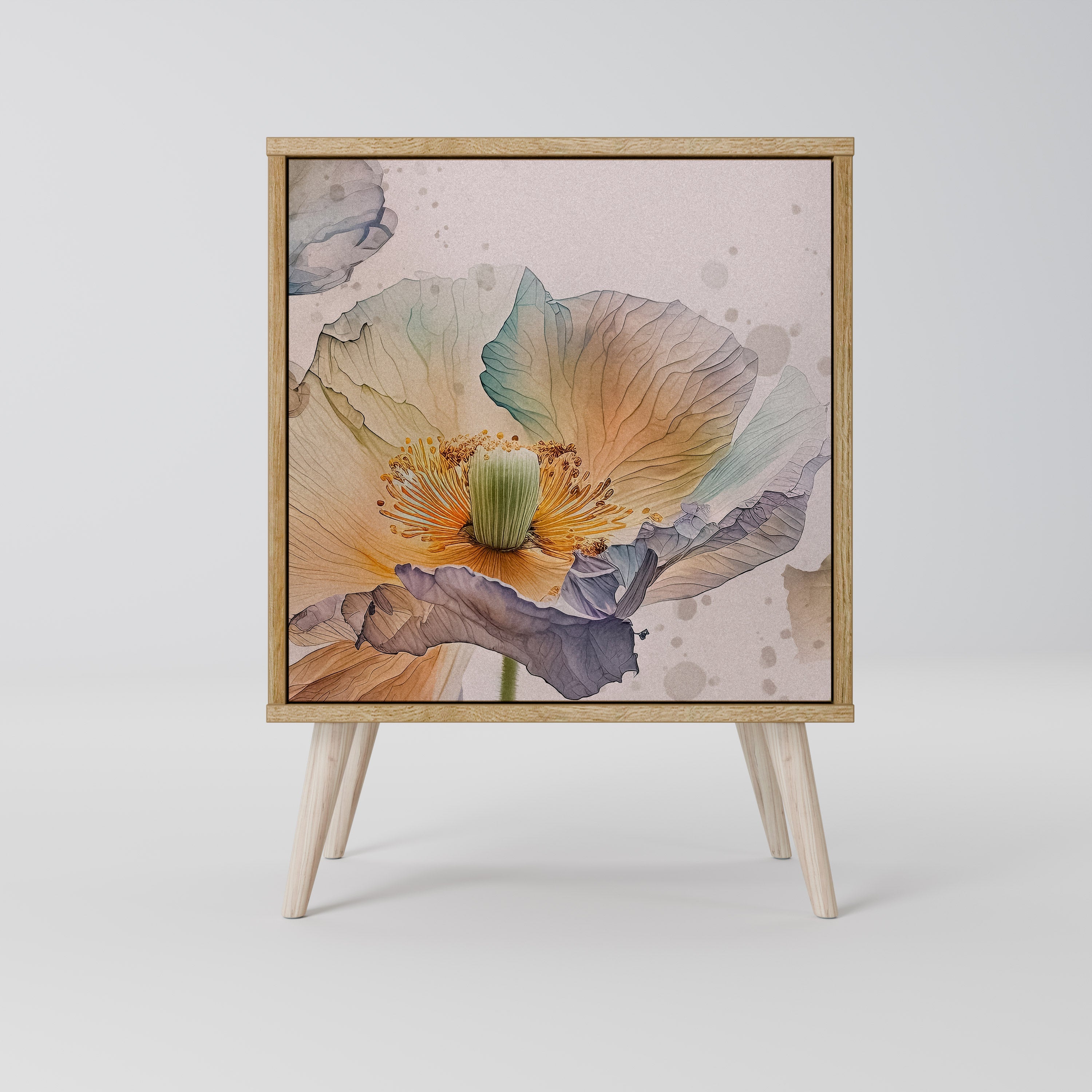 SOFTEN POPPY Aparador de 1 Porta em Efeito Carvalho