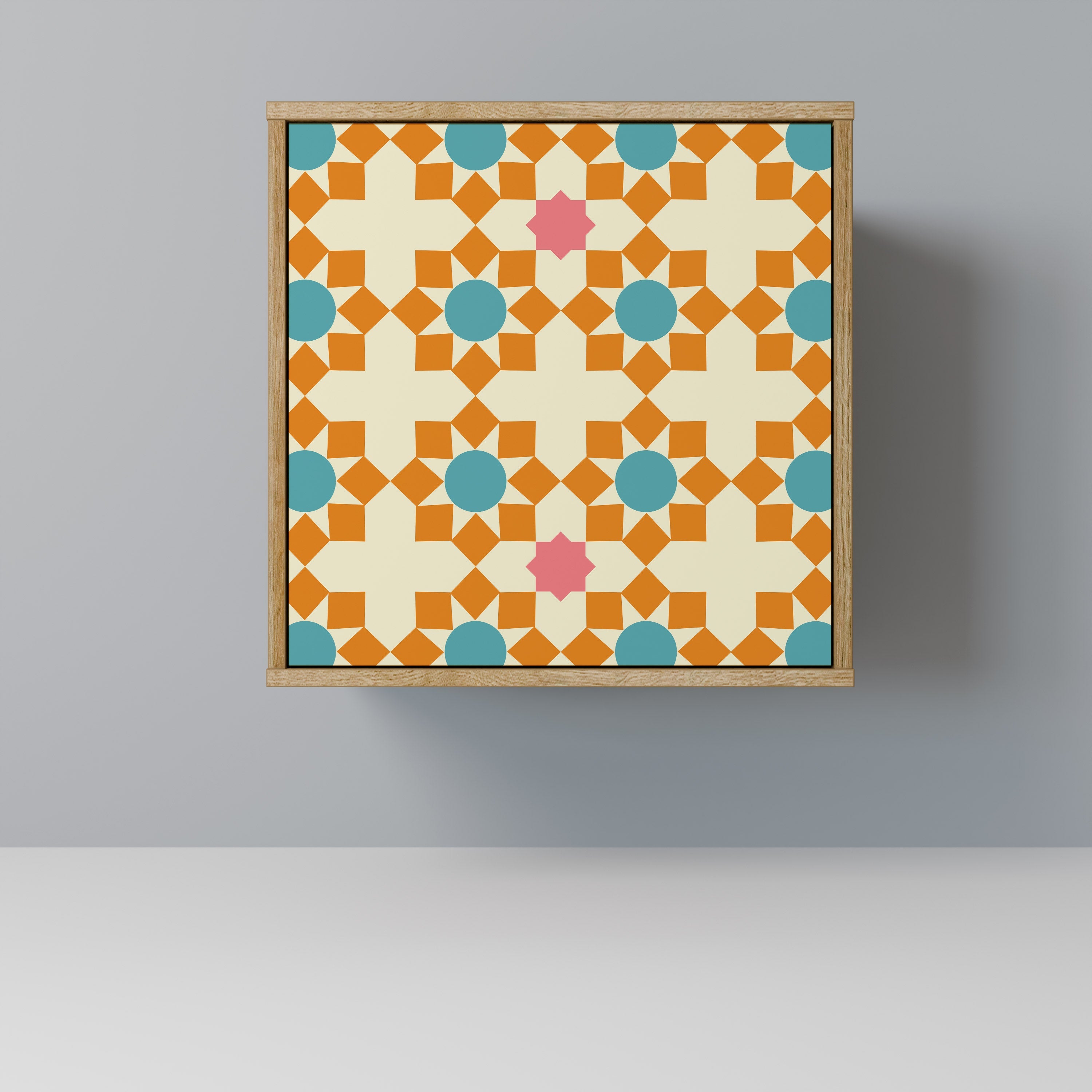 FLORAL DECOR Aparador de 1 Porta em Efeito Carvalho