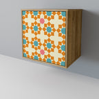 FLORAL DECOR Aparador de 1 Porta em Efeito Carvalho