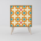 FLORAL DECOR Aparador de 1 Porta em Efeito Carvalho