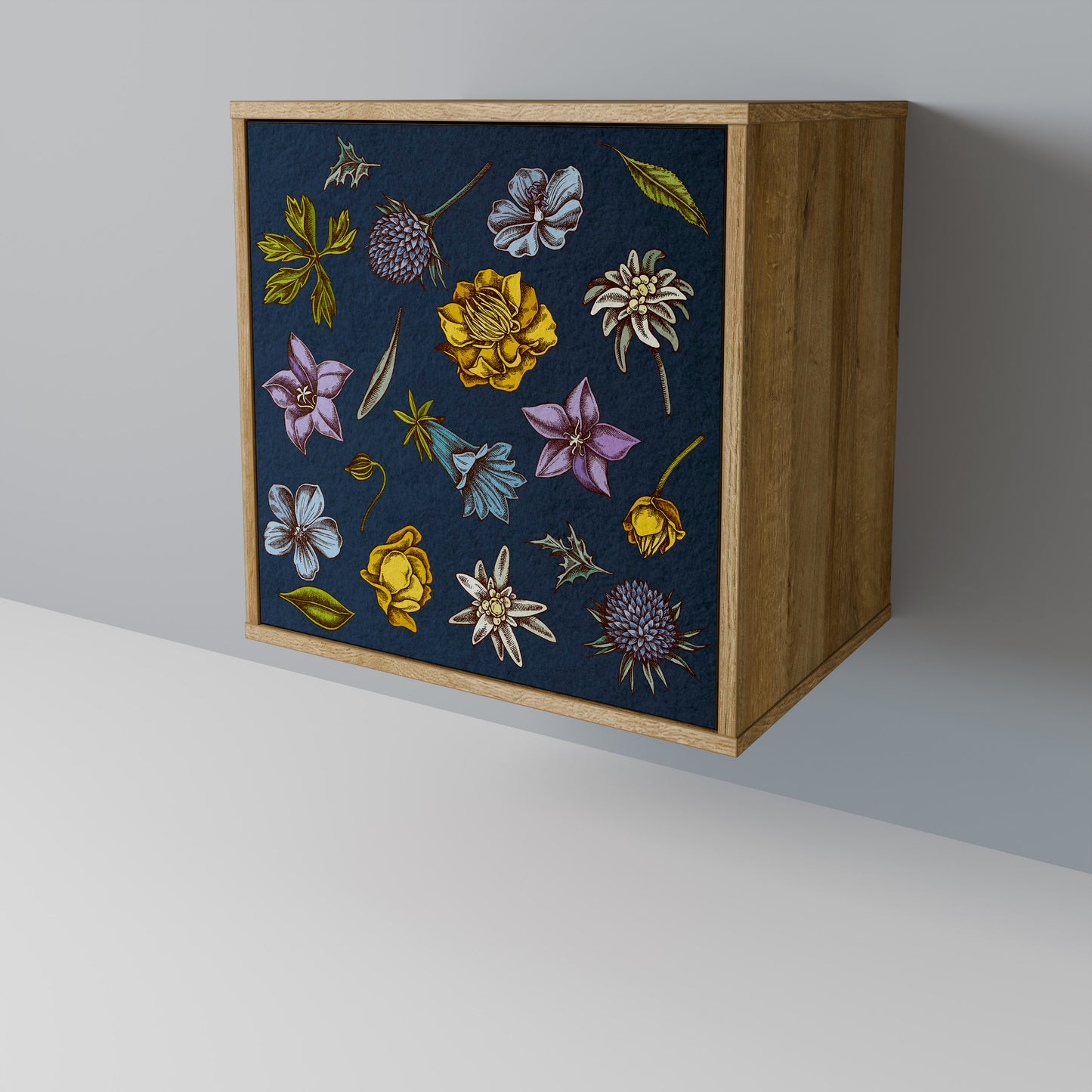 FLOWERS ON NAVY BLUE Aparador de 1 Porta