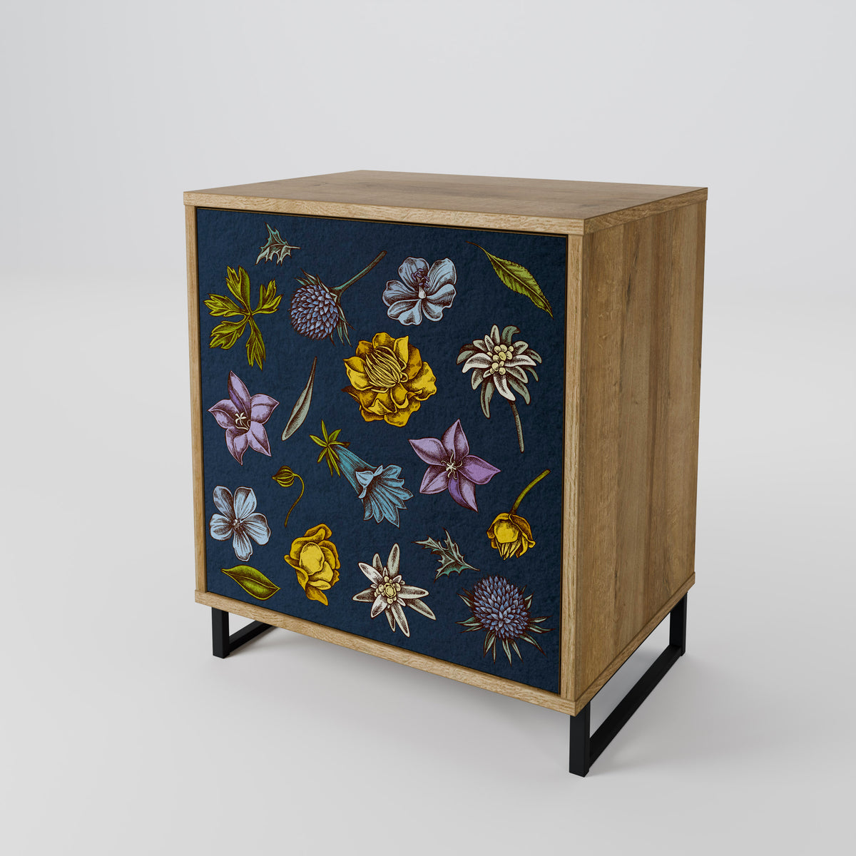 FLOWERS ON NAVY BLUE Aparador de 1 Porta