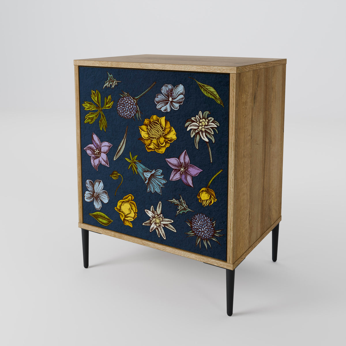 FLOWERS ON NAVY BLUE Aparador de 1 Porta