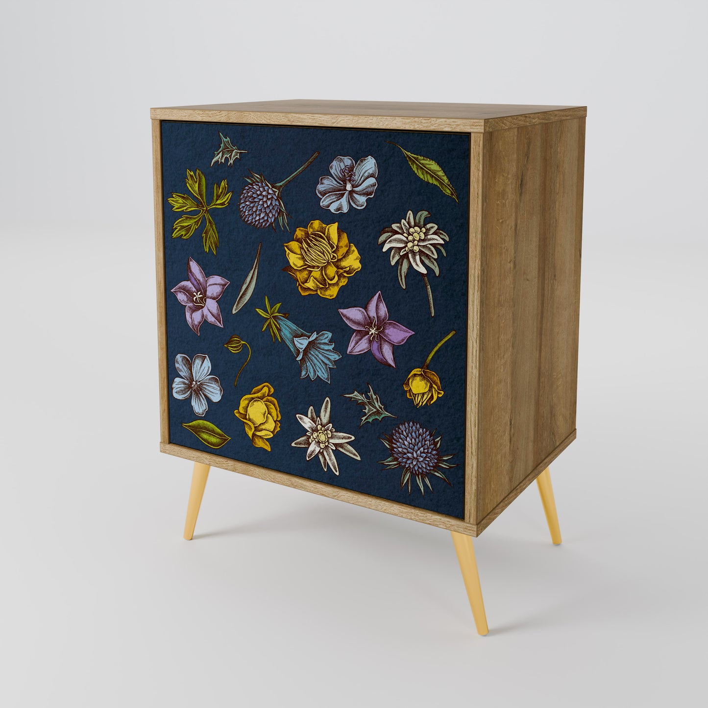 FLOWERS ON NAVY BLUE Aparador de 1 Porta