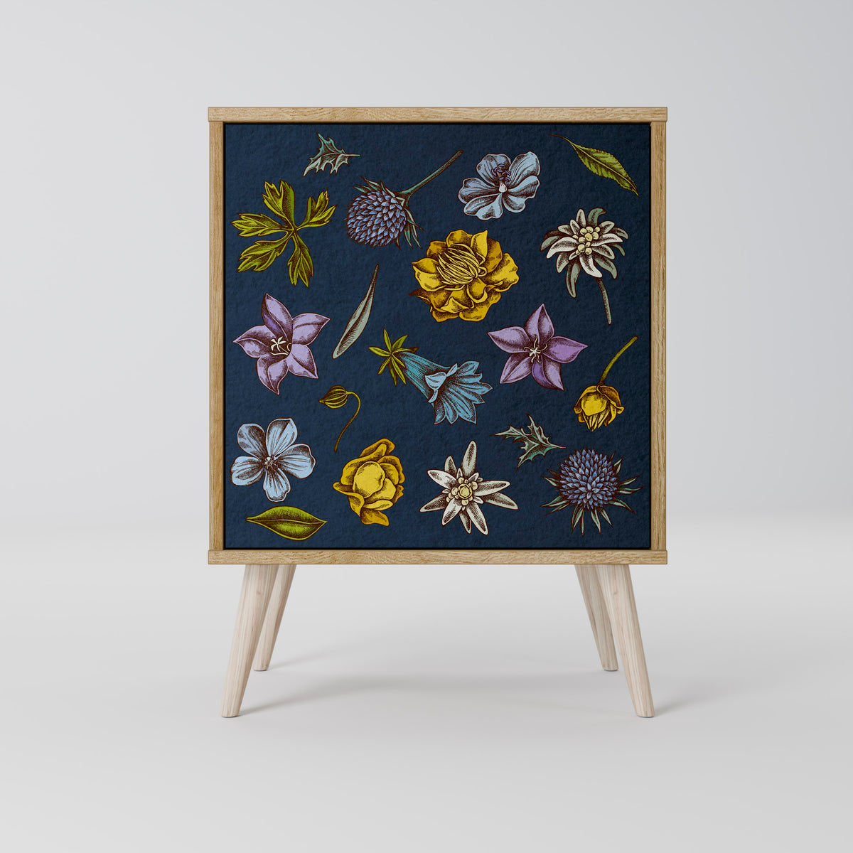 FLOWERS ON NAVY BLUE Aparador de 1 Porta