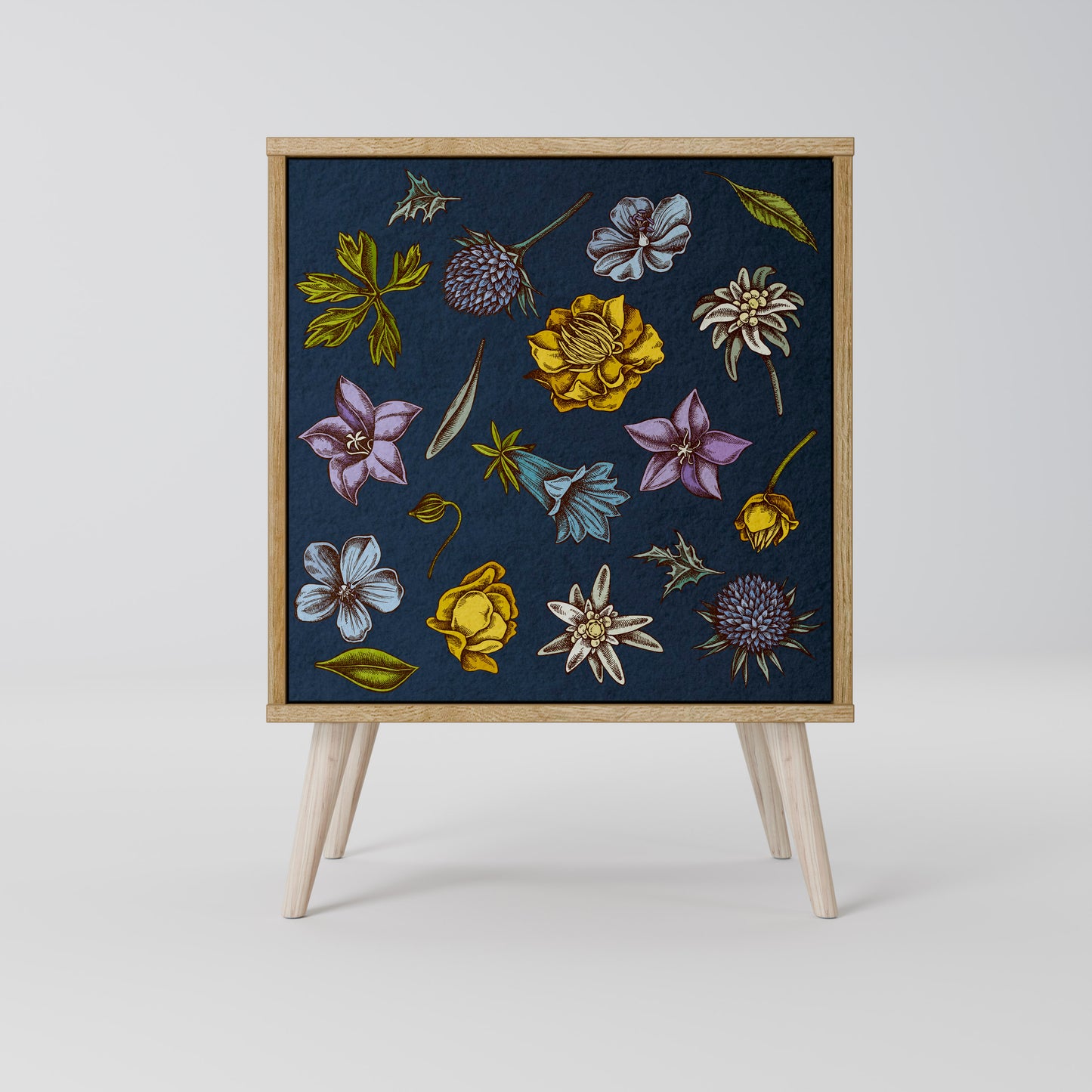 FLOWERS ON NAVY BLUE Aparador de 1 Porta