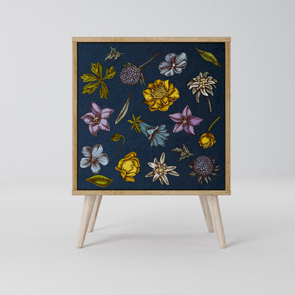FLOWERS ON NAVY BLUE Aparador de 1 Porta