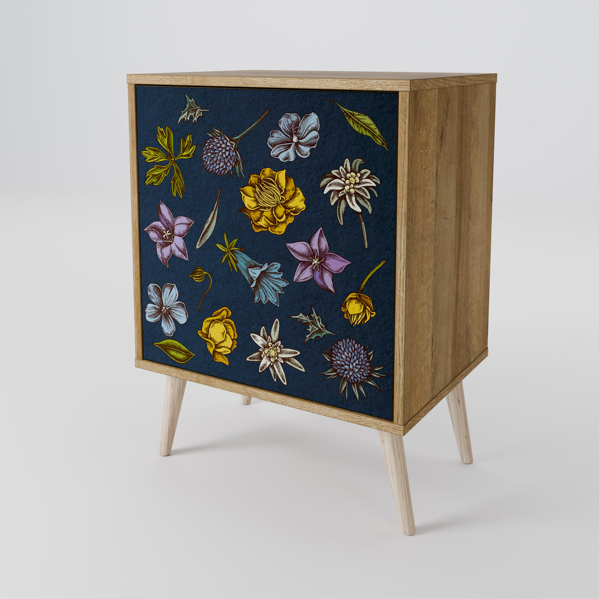 FLOWERS ON NAVY BLUE Aparador de 1 Porta
