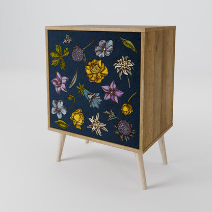 FLOWERS ON NAVY BLUE Aparador de 1 Porta