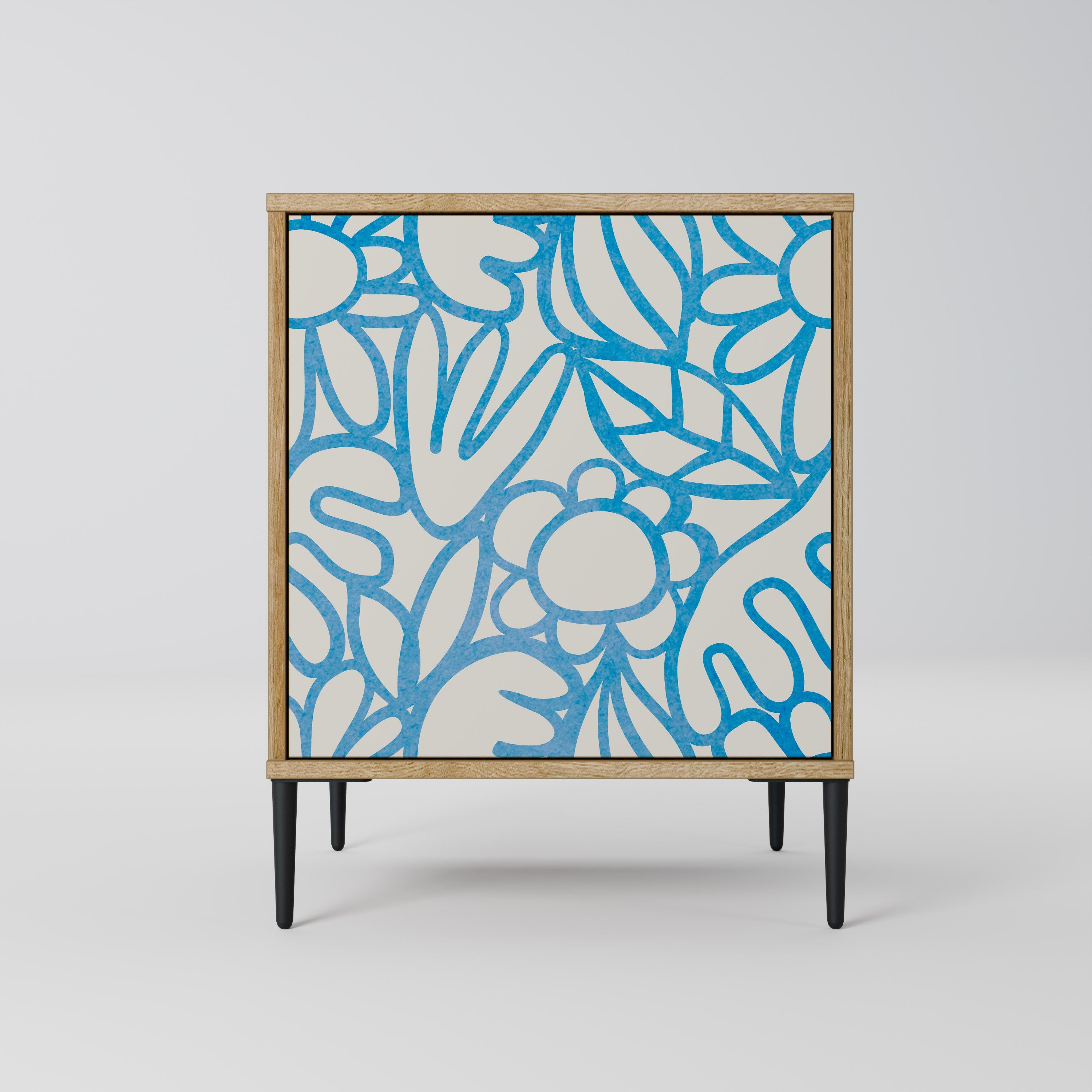 BLOOMY MORNING Aparador de 1 Porta em Efeito Carvalho