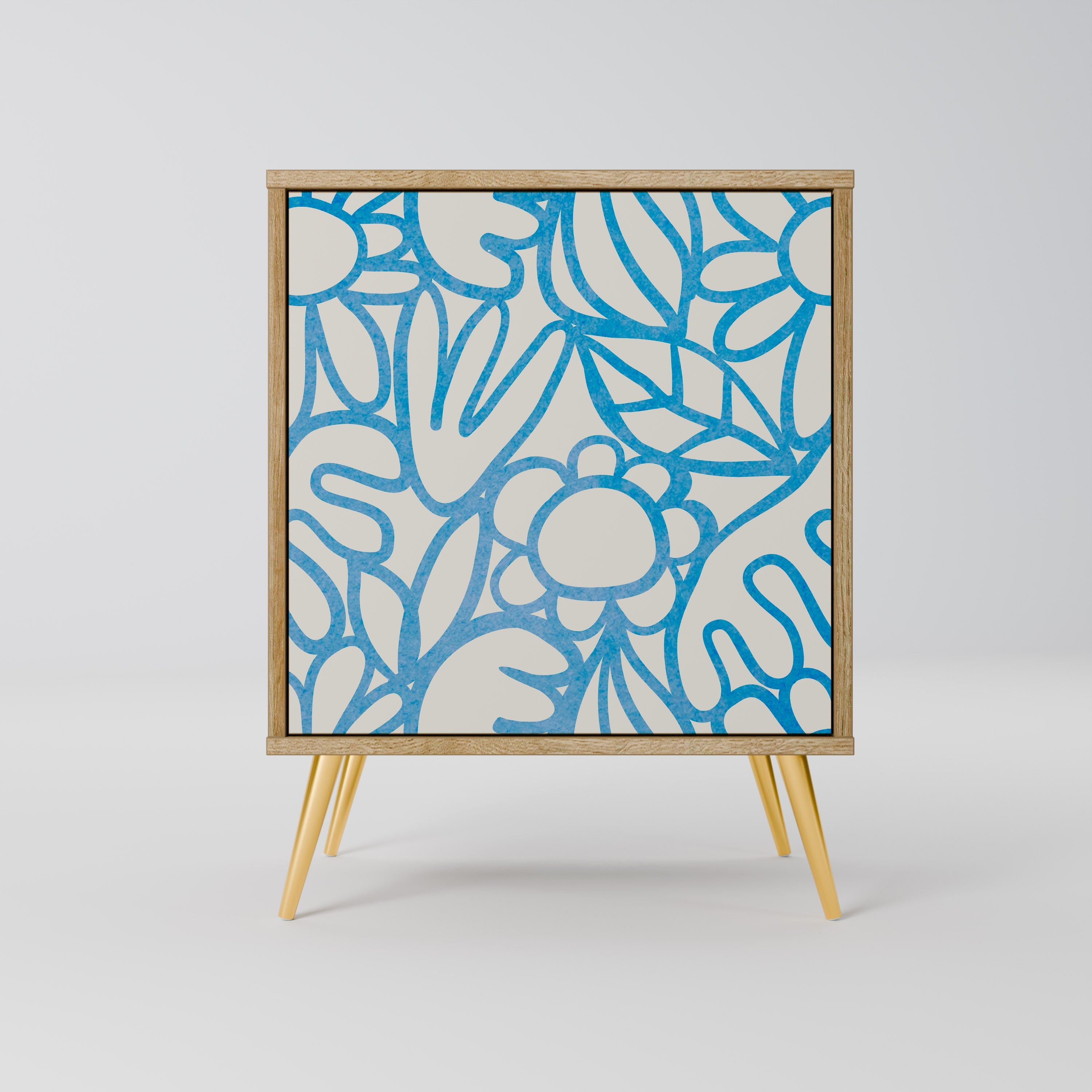 BLOOMY MORNING Aparador de 1 Porta em Efeito Carvalho