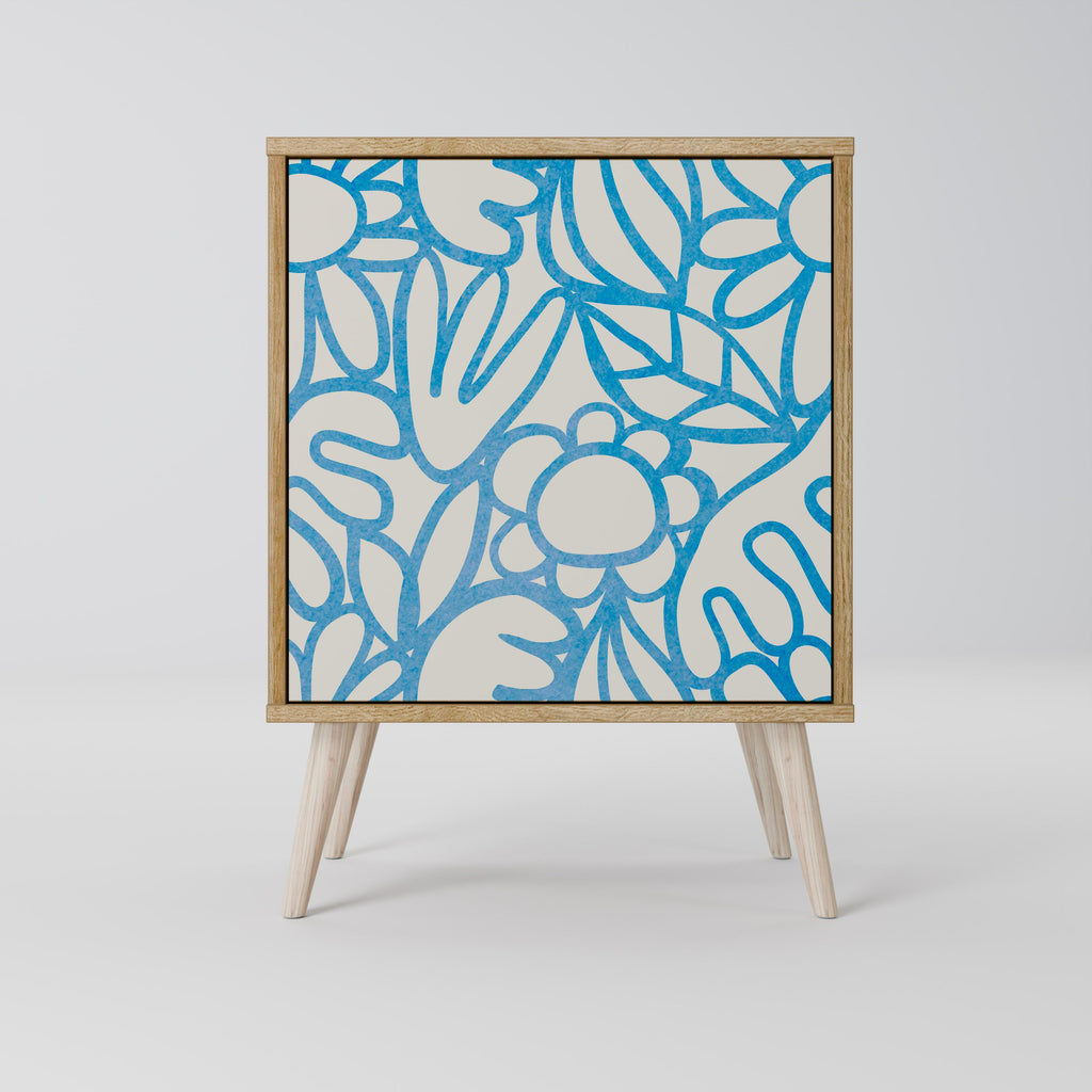 BLOOMY MORNING Aparador de 1 Porta em Efeito Carvalho