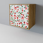 FLOWERS AND STRAWBERRIES Aparador de 1 Porta em Efeito Carvalho