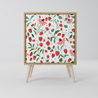 FLOWERS AND STRAWBERRIES Aparador de 1 Porta em Efeito Carvalho