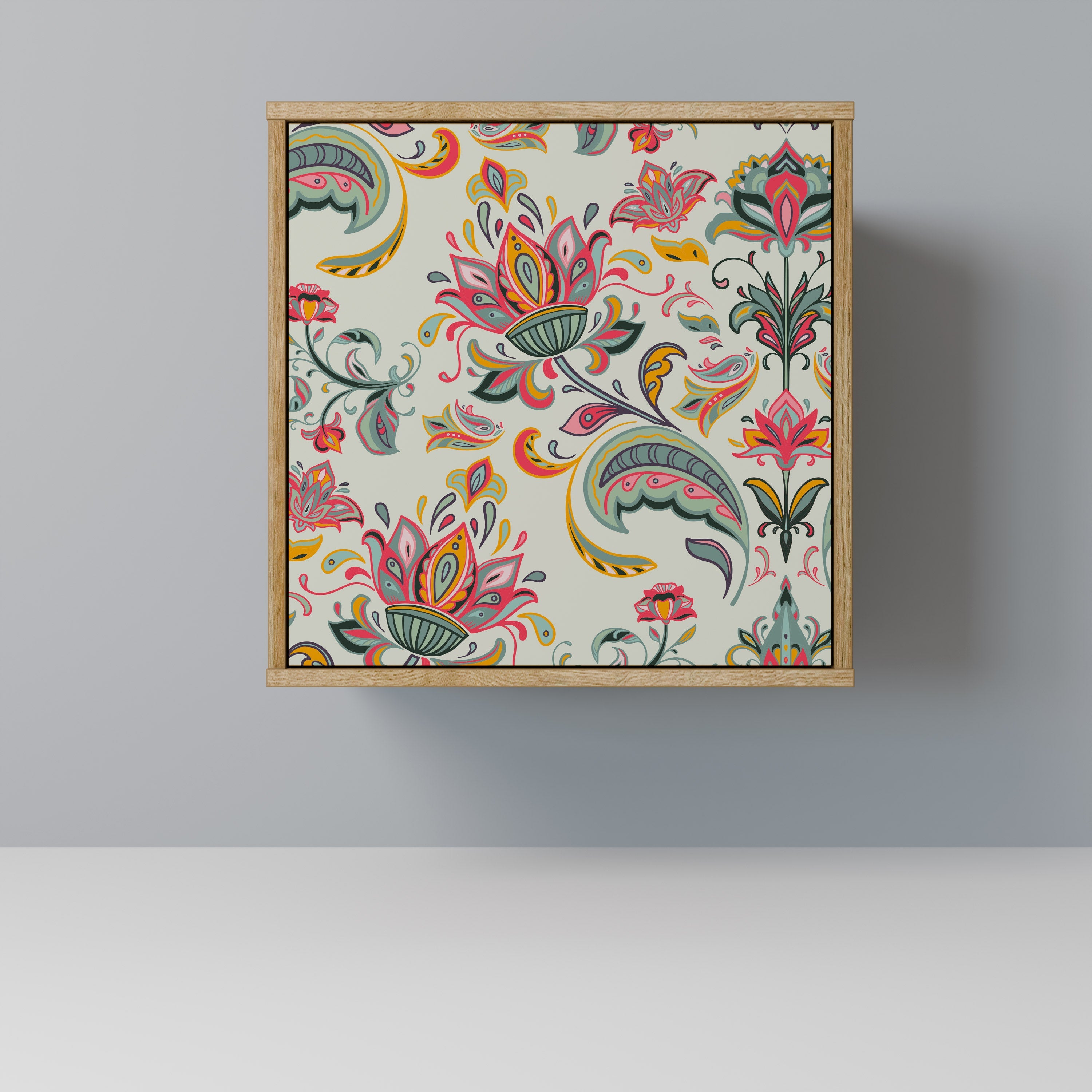 ORGANIC FOLKLORE Aparador de 1 Porta em Efeito Carvalho