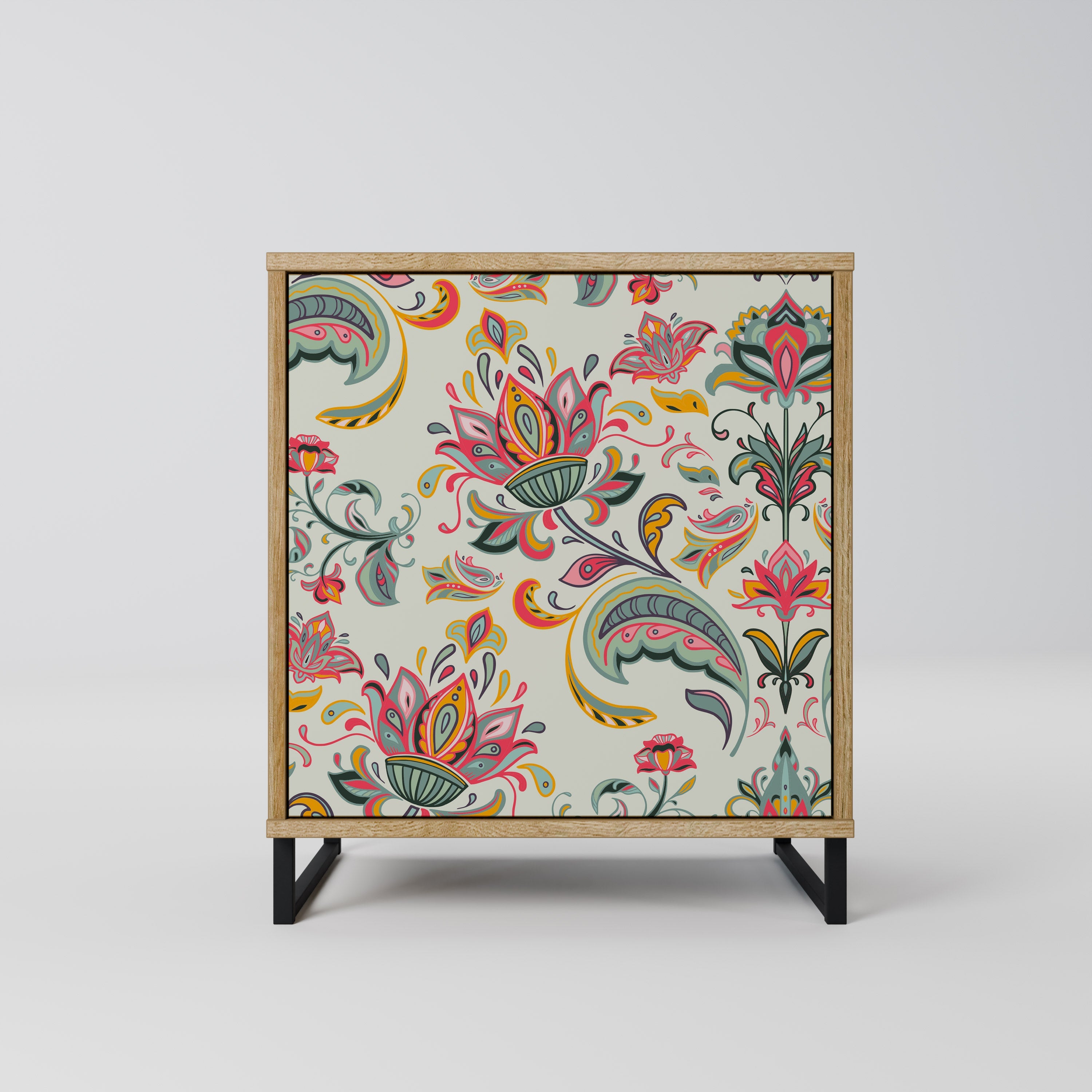 ORGANIC FOLKLORE Aparador de 1 Porta em Efeito Carvalho