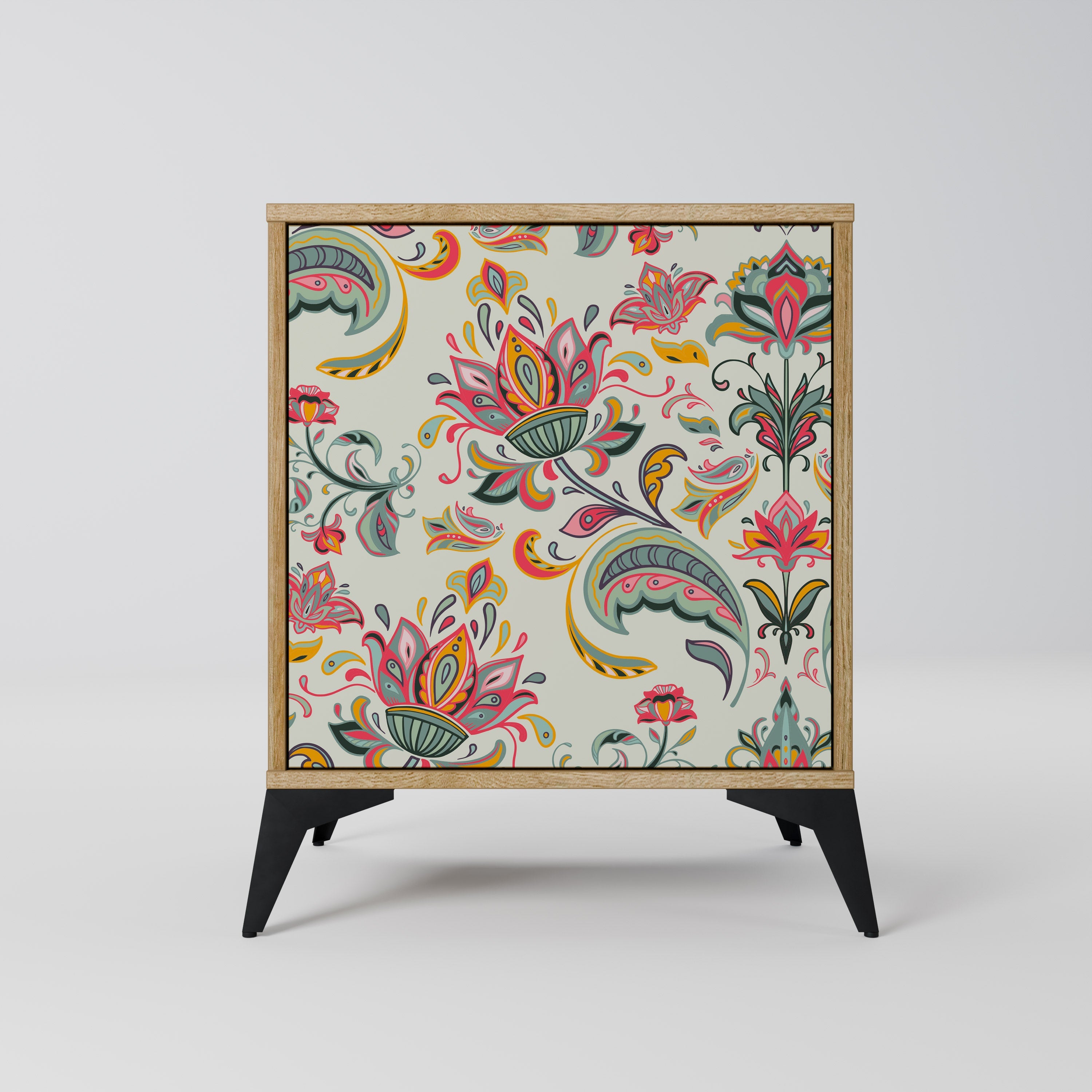 ORGANIC FOLKLORE Aparador de 1 Porta em Efeito Carvalho