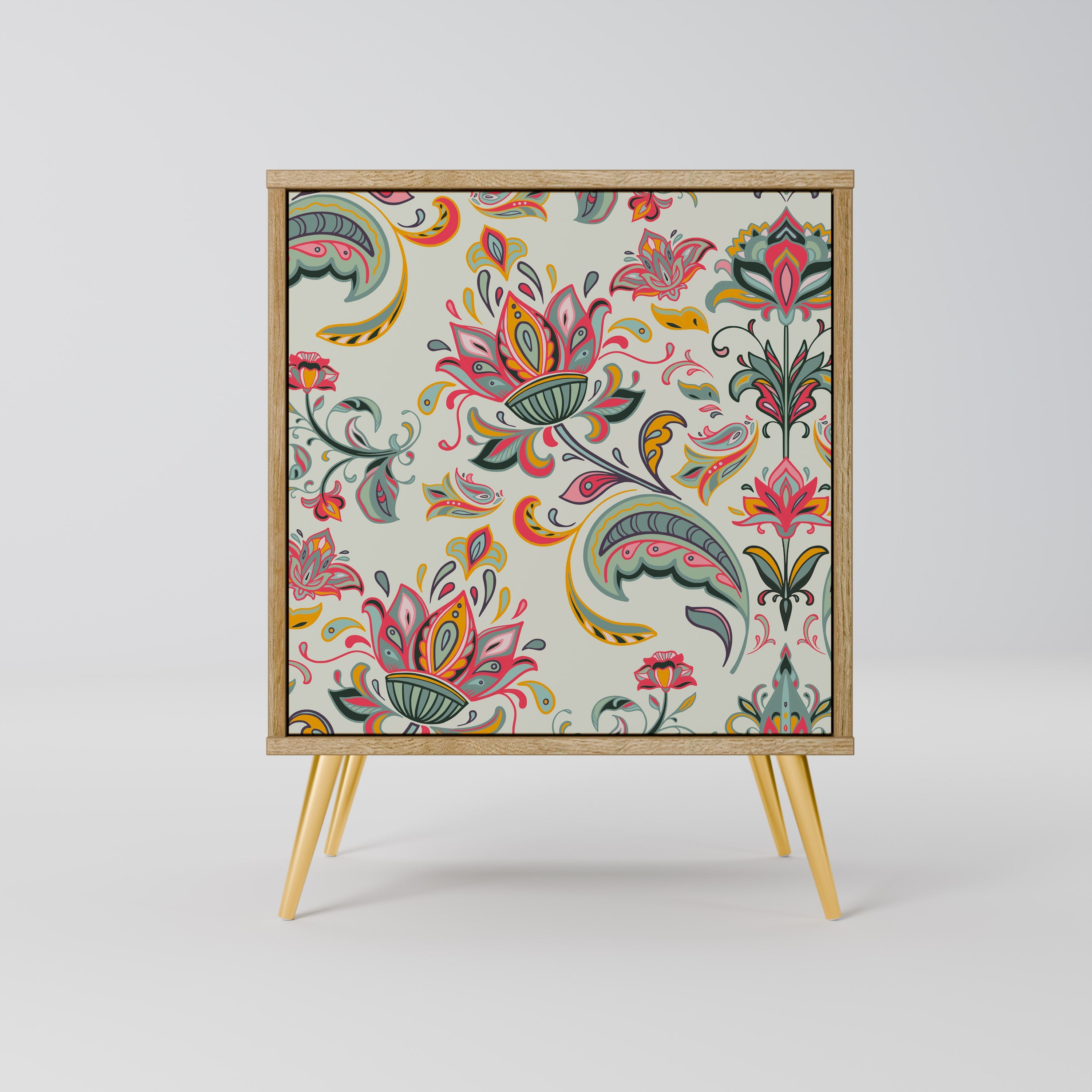 ORGANIC FOLKLORE Aparador de 1 Porta em Efeito Carvalho