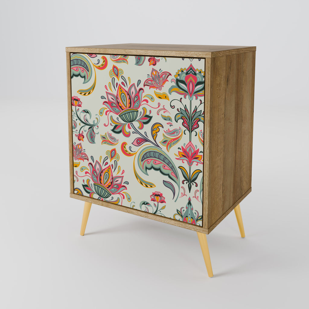 ORGANIC FOLKLORE Aparador de 1 Porta em Efeito Carvalho