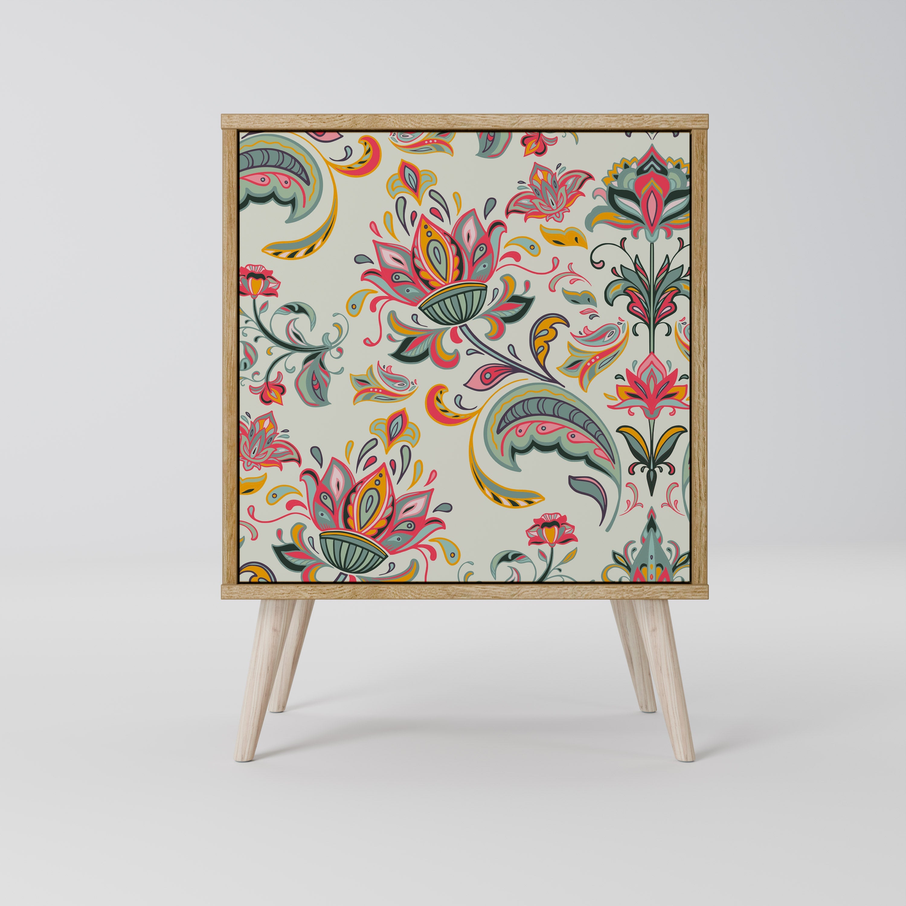 ORGANIC FOLKLORE Aparador de 1 Porta em Efeito Carvalho