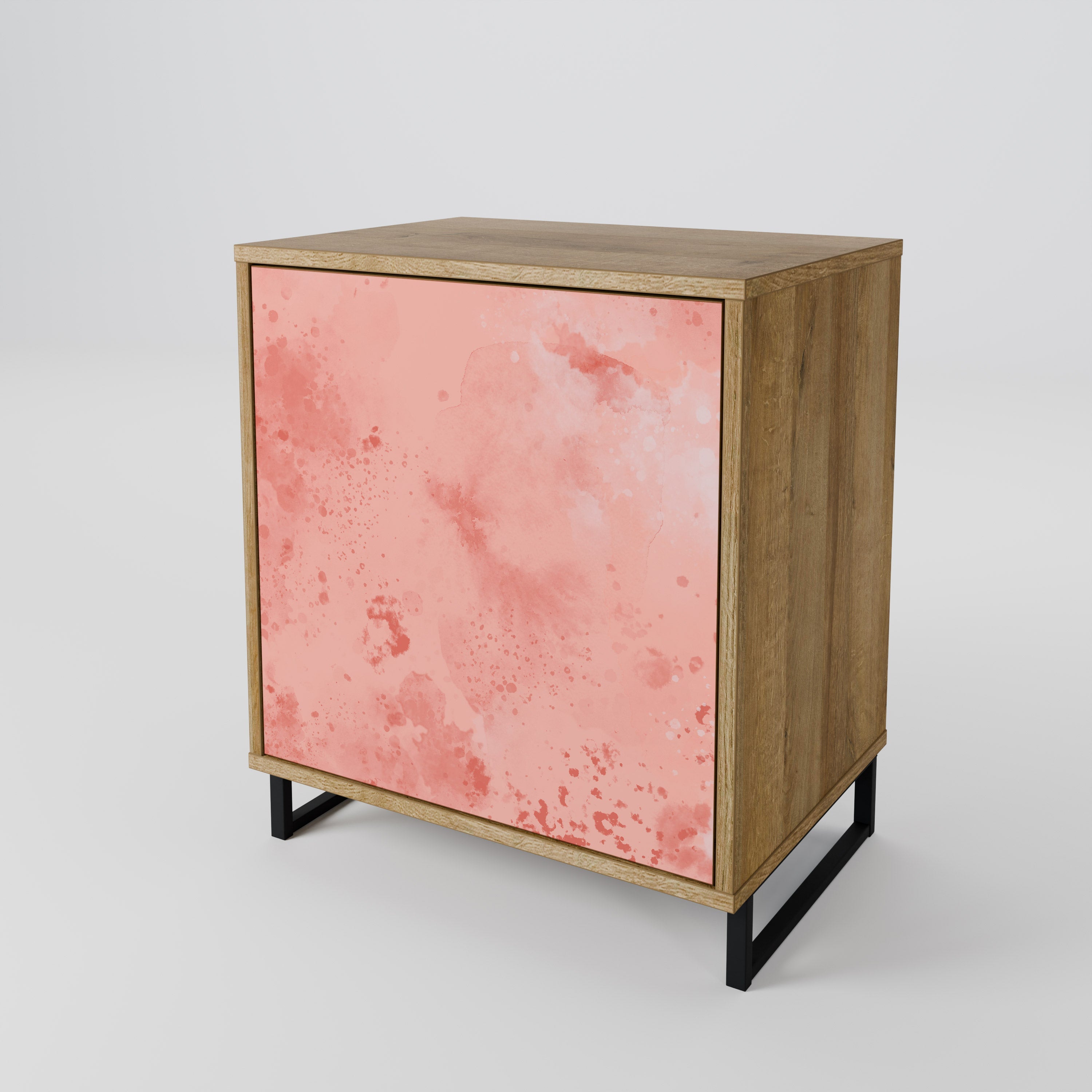 CRANE DANCE Aparador de 1 Porta em Efeito Carvalho