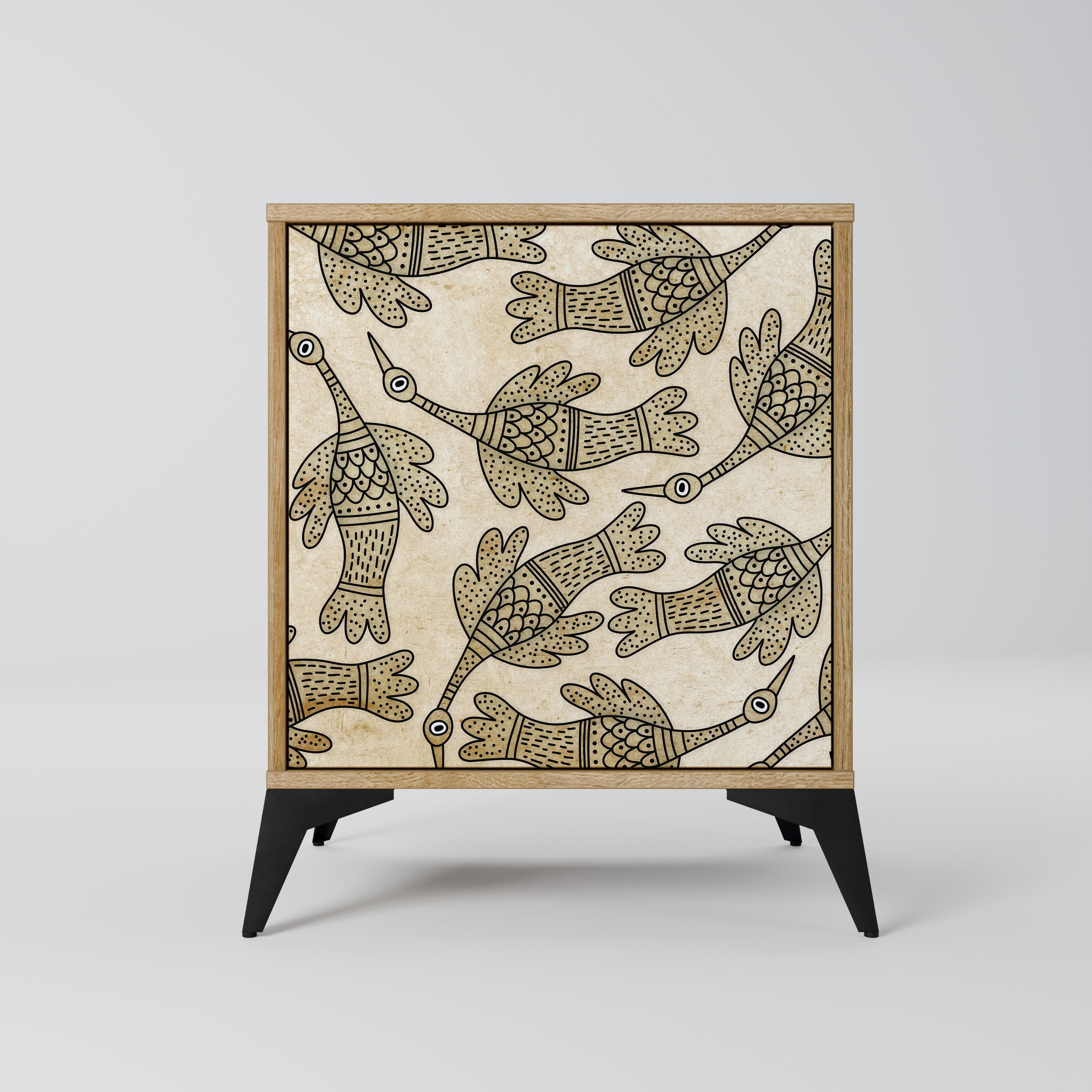 ALMONDINE SONGBIRD Aparador de 1 Porta em Efeito Carvalho