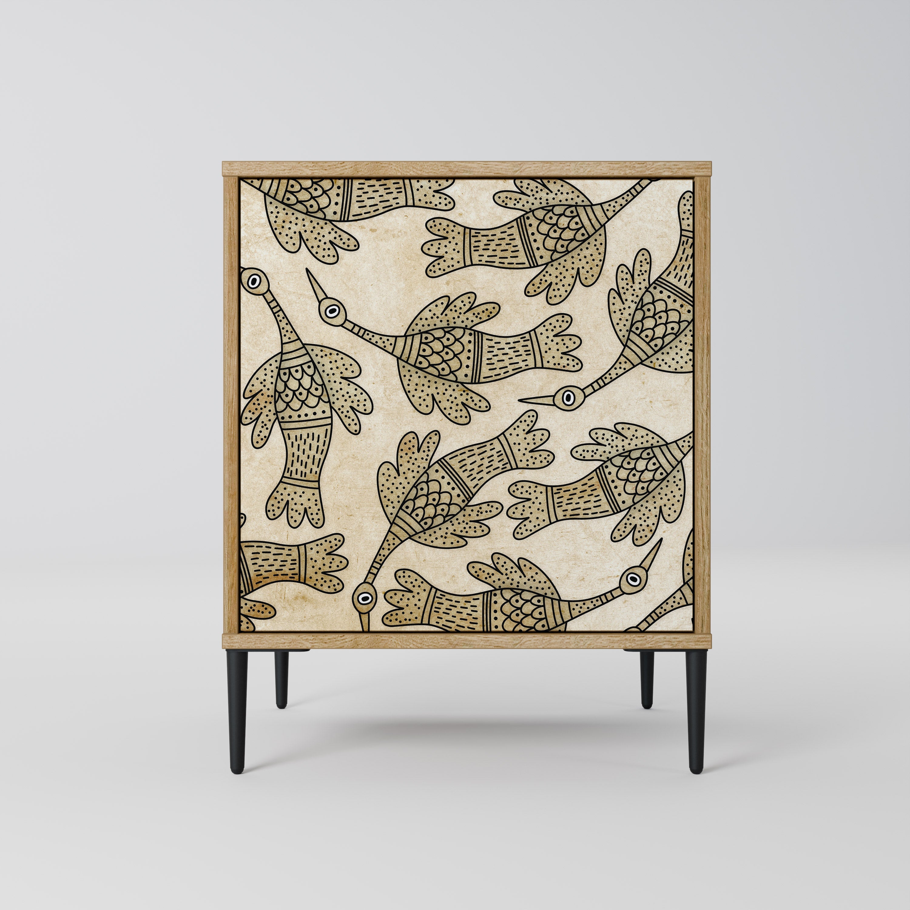 ALMONDINE SONGBIRD Aparador de 1 Porta em Efeito Carvalho