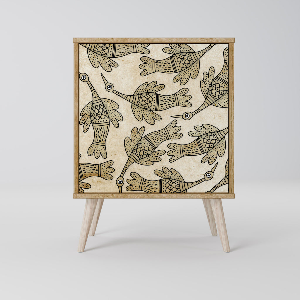 ALMONDINE SONGBIRD Aparador de 1 Porta em Efeito Carvalho