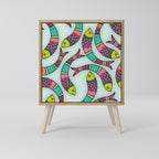 INDIAN FISH Aparador de 1 Porta em Efeito Carvalho