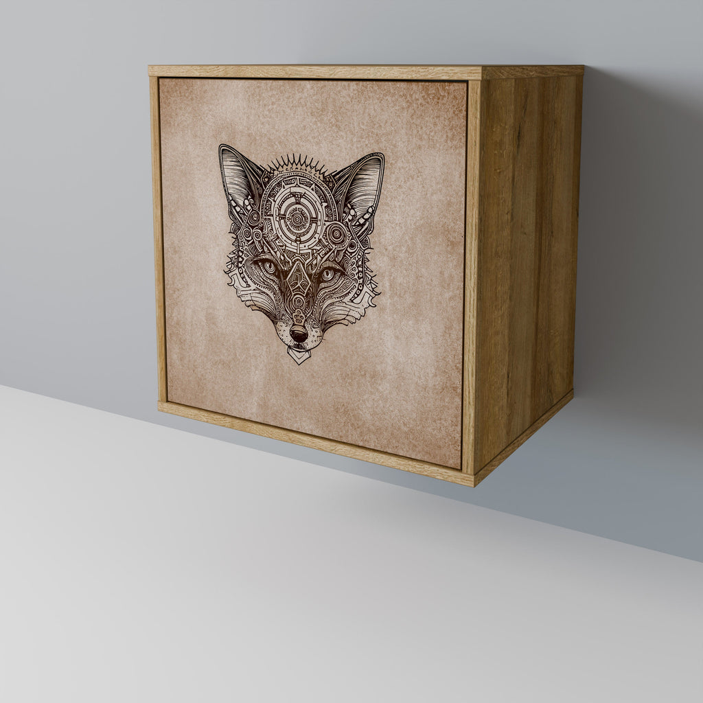 STEAMPUNK CLAN Aparador de 1 Porta em Efeito Carvalho