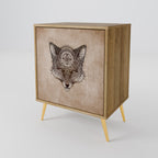 STEAMPUNK CLAN Aparador de 1 Porta em Efeito Carvalho