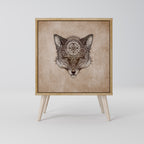 STEAMPUNK CLAN Aparador de 1 Porta em Efeito Carvalho