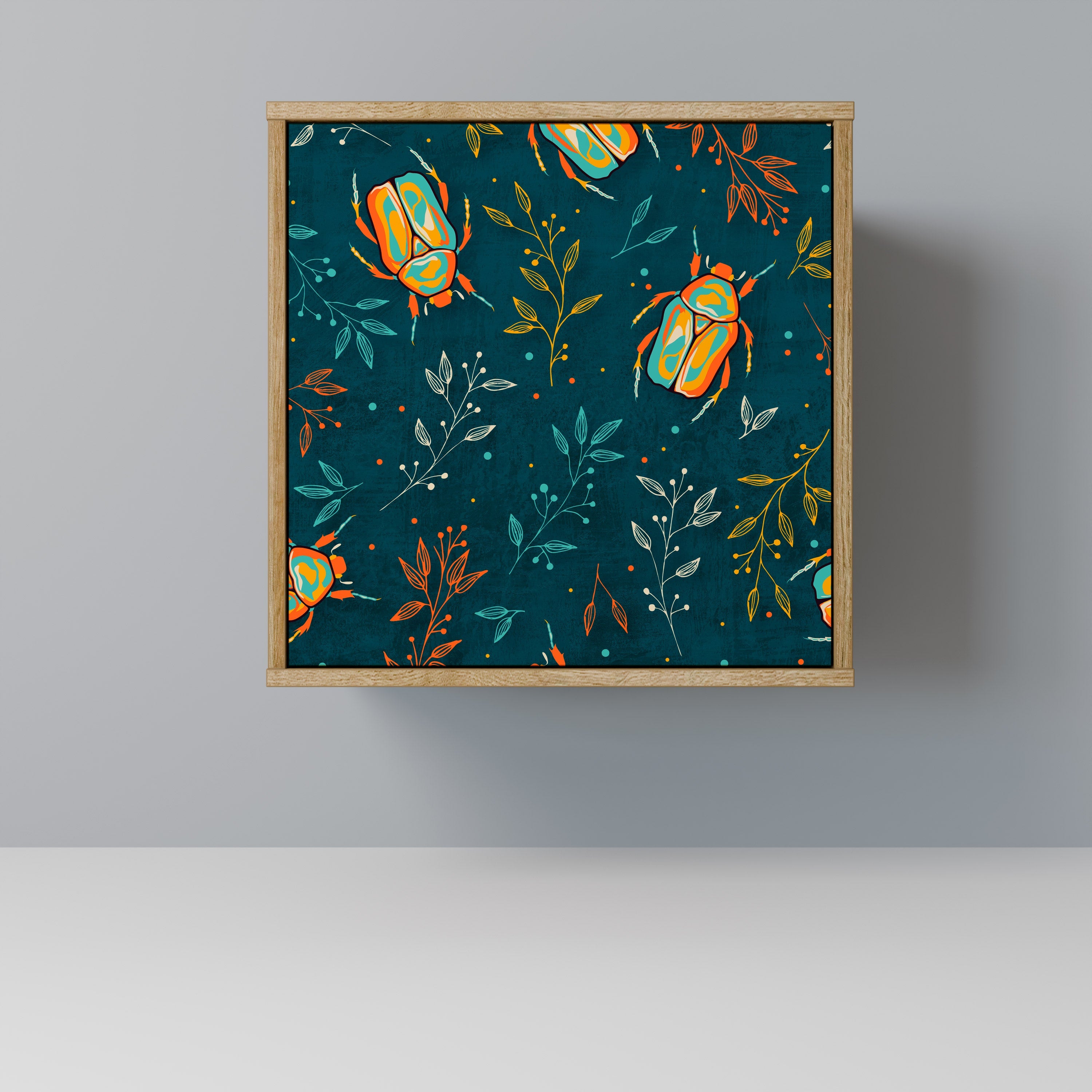 AUTUMN INSECTS Aparador de 1 Porta em Efeito Carvalho