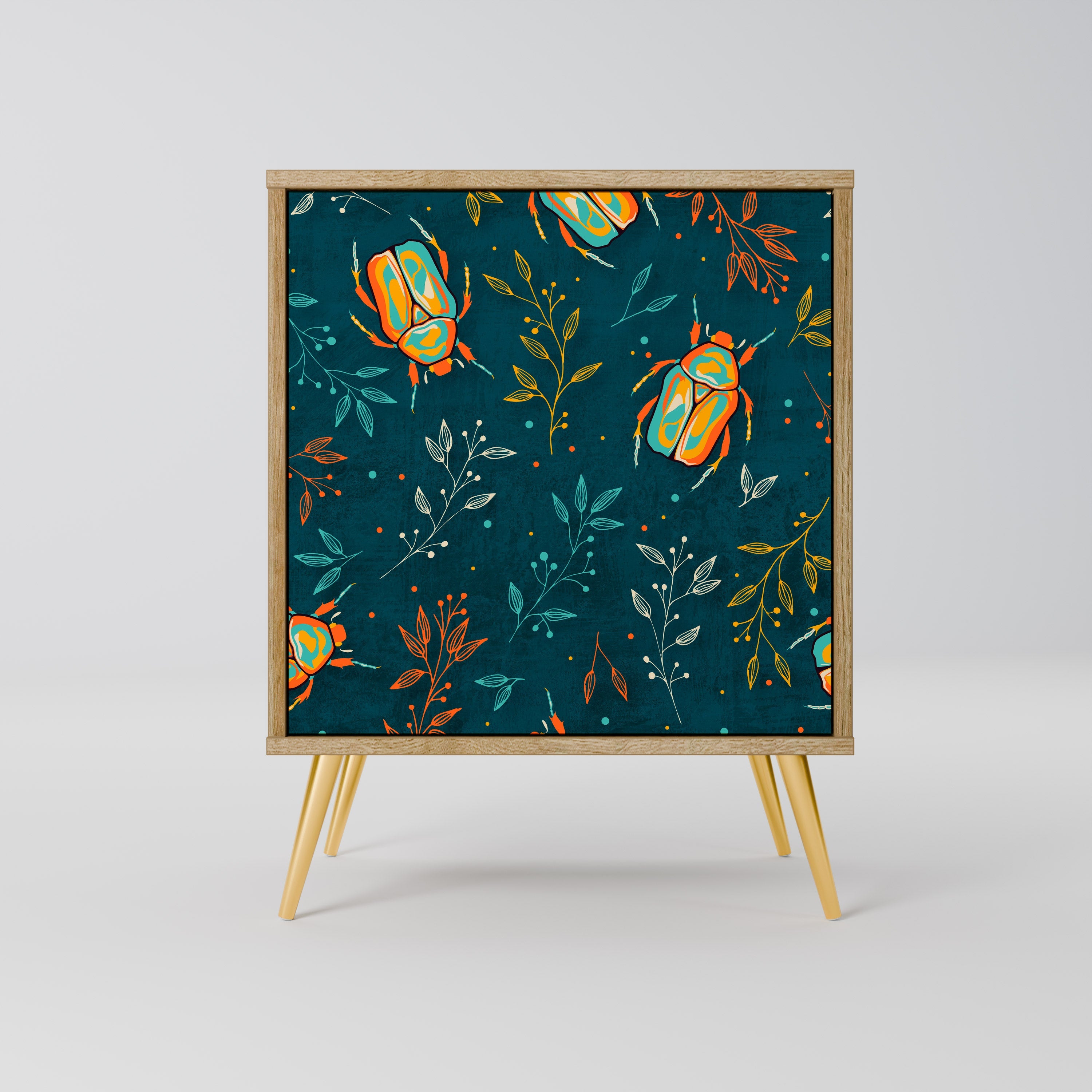 AUTUMN INSECTS Aparador de 1 Porta em Efeito Carvalho