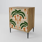 DANCING PREDATORS Aparador de 1 Porta em Efeito Carvalho