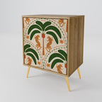 DANCING PREDATORS Aparador de 1 Porta em Efeito Carvalho