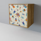 COLORFUL INSECTS Aparador de 1 Porta em Efeito Carvalho