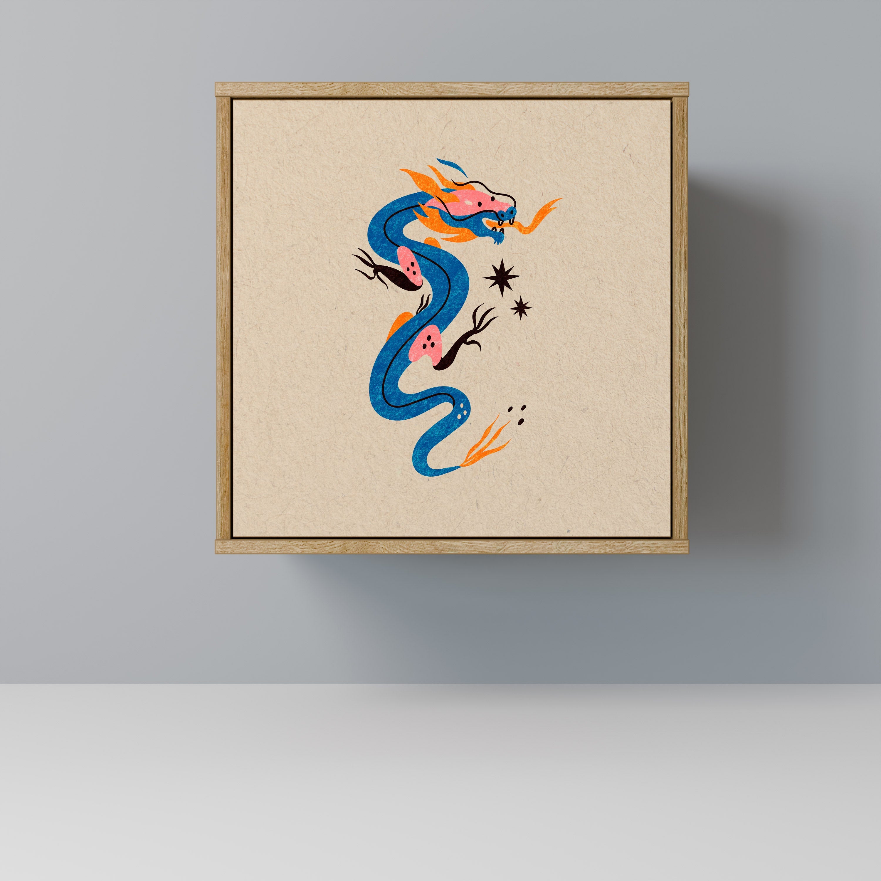 MYTHOLOGICAL CREATURES Aparador de 1 Porta em Efeito Carvalho