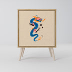 MYTHOLOGICAL CREATURES Aparador de 1 Porta em Efeito Carvalho