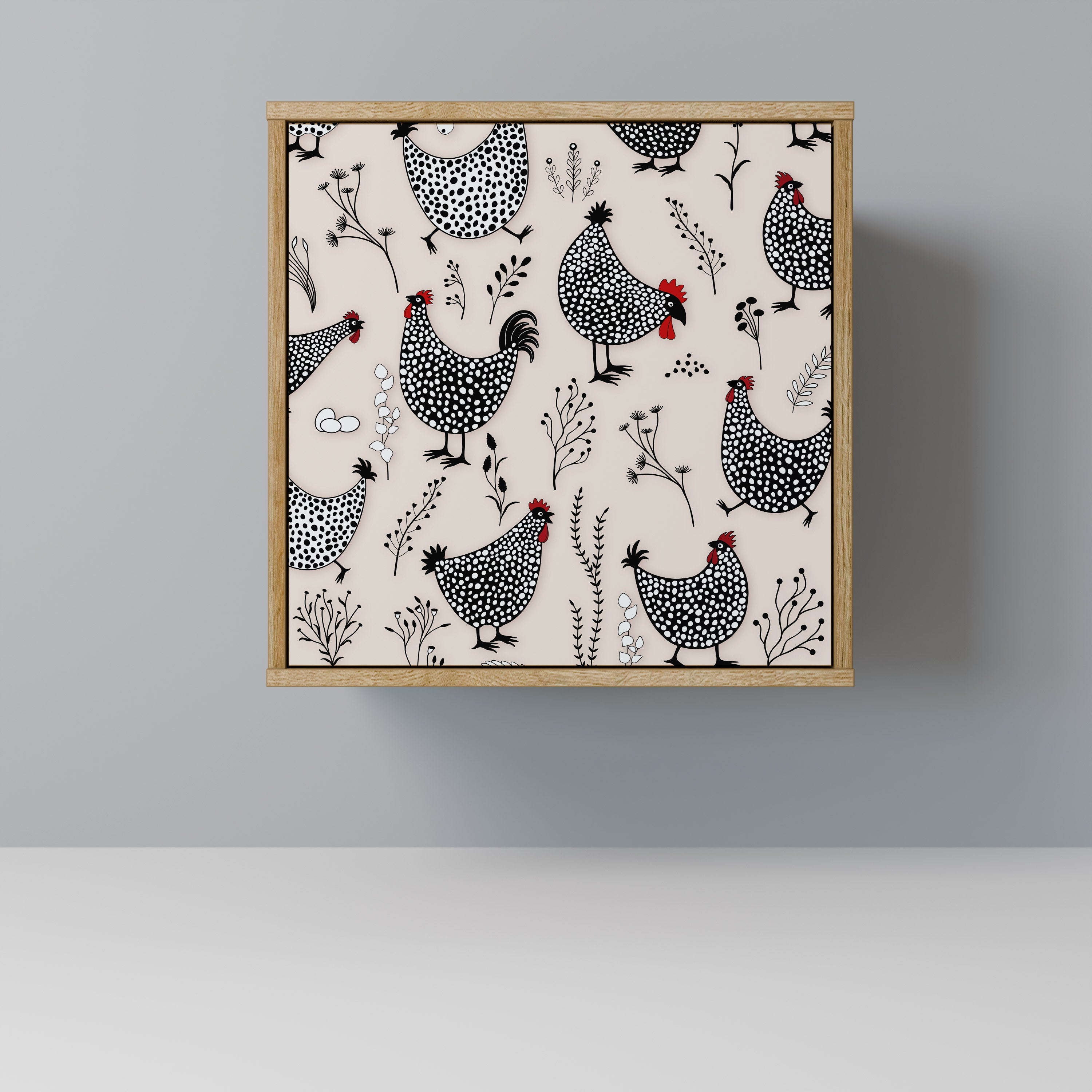 HAPPY HENS Aparador de 1 Porta em Efeito Carvalho