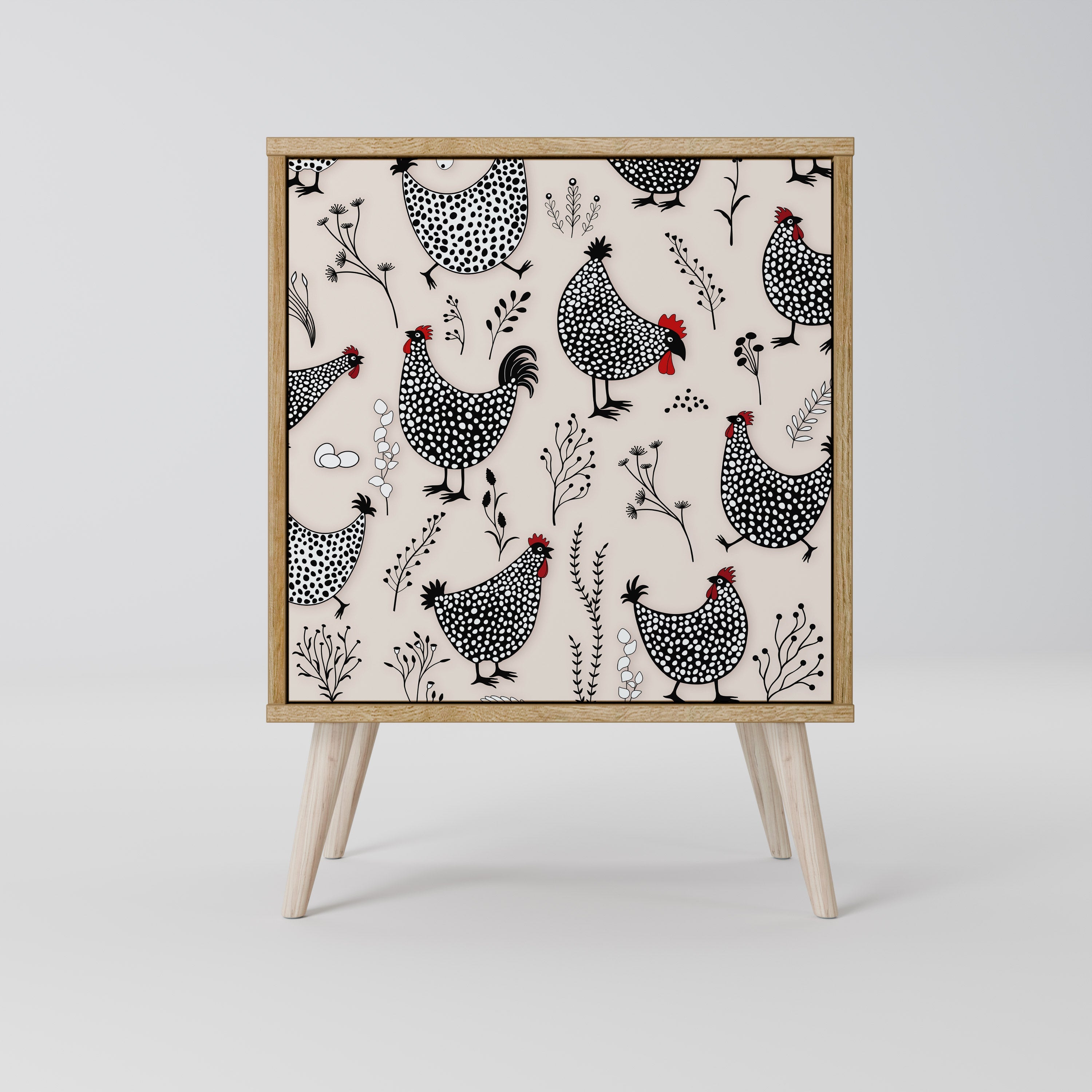 HAPPY HENS Aparador de 1 Porta em Efeito Carvalho