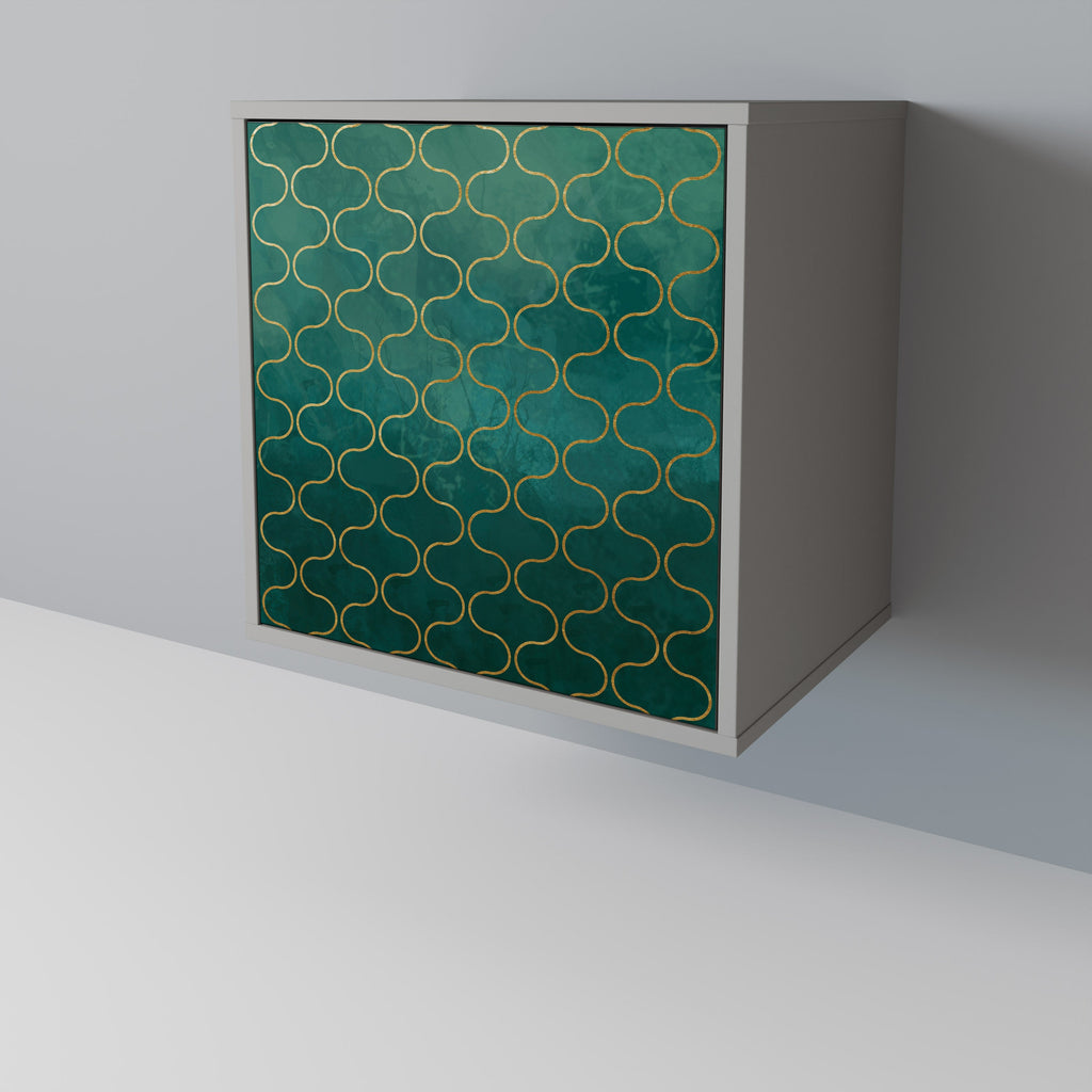 TESSELATED GREENERY Aparador de 1 Porta em Acabamento Cinzento