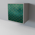 TESSELATED GREENERY Aparador de 1 Porta em Acabamento Cinzento