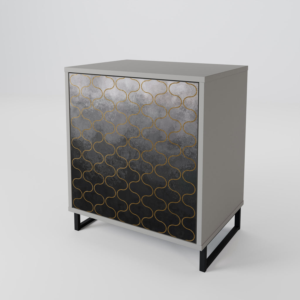 TESSELATED GRAYISH Aparador de 1 Porta em Acabamento Cinzento